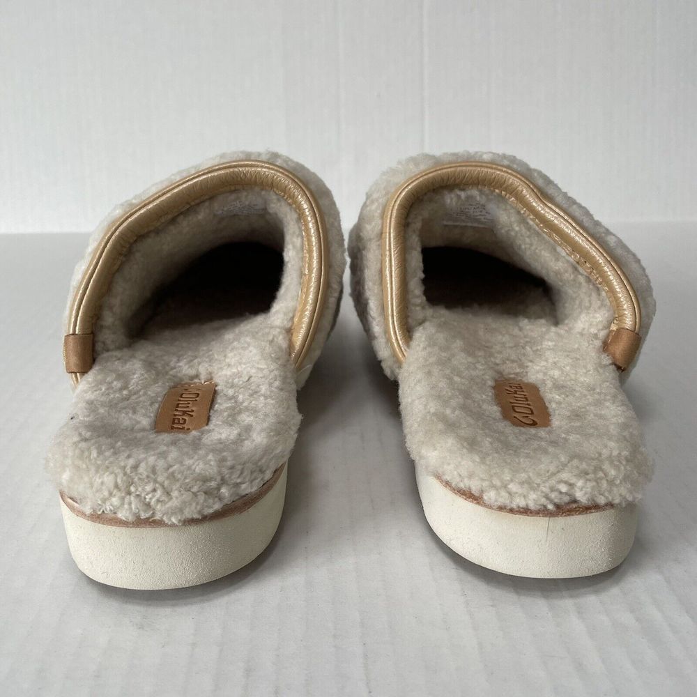 Olukai Womans Pupu Mua Slippers Slip On Shoes Genuine Shearling Leather Trim 10 - Picture 8 of 11